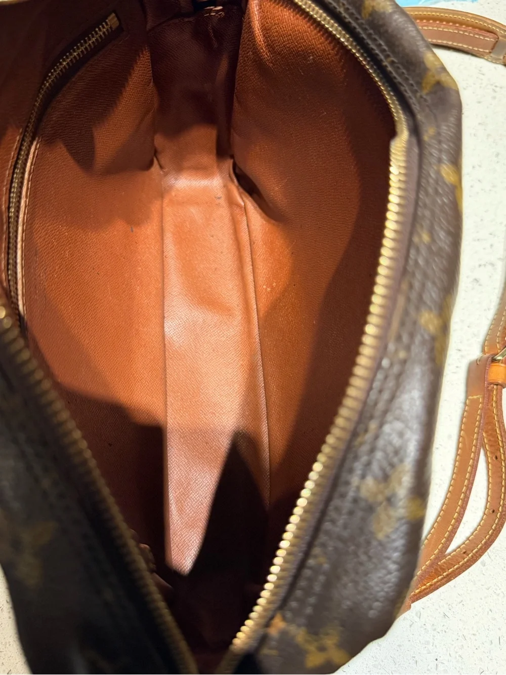 Louis Vuitton Monogram Crossbody Bag in Brown and Tan